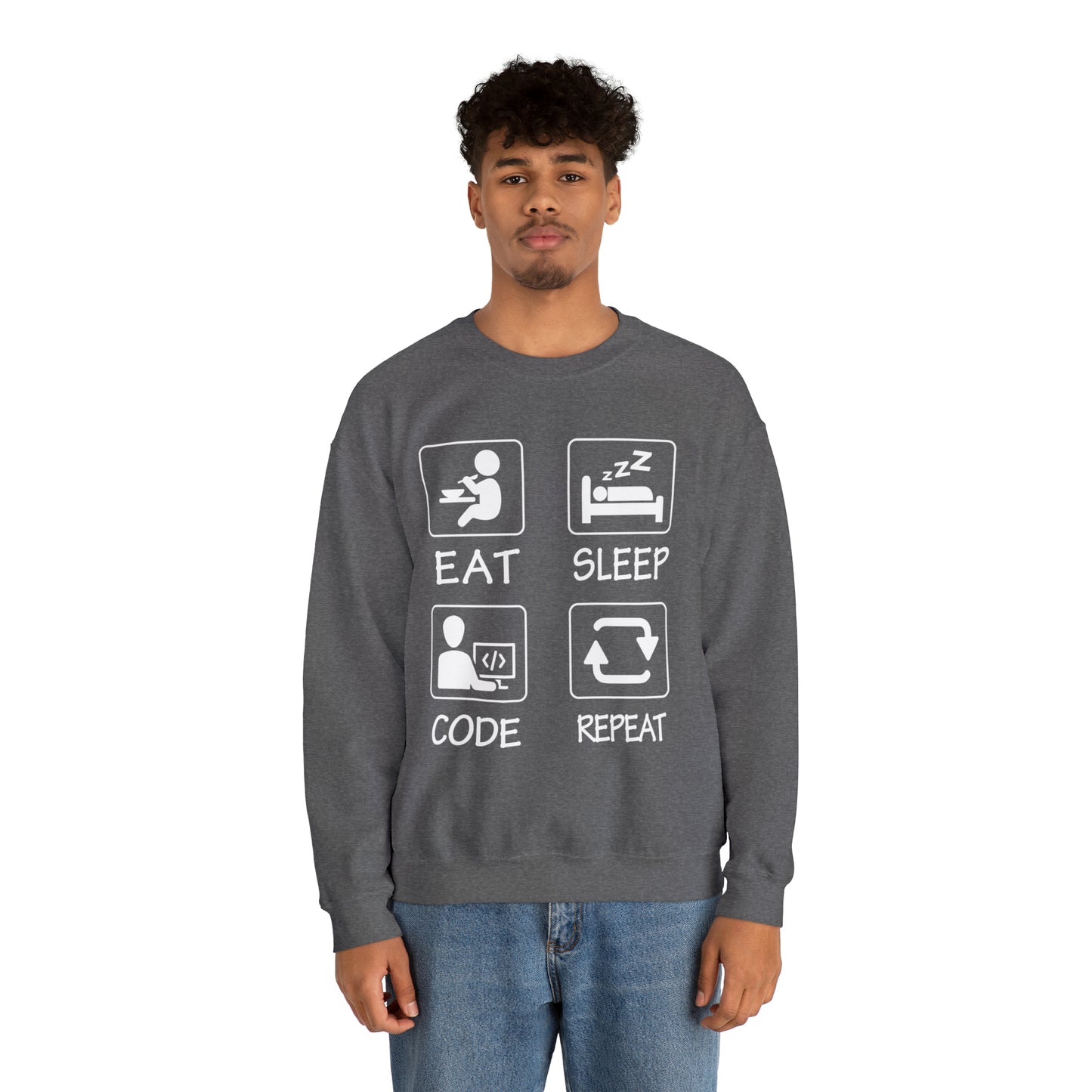 Eat sleep Code Repeat Crewneck Sweatshirt