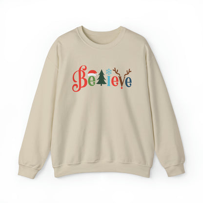 Believe tree Christmas Crewneck Sweatshirt