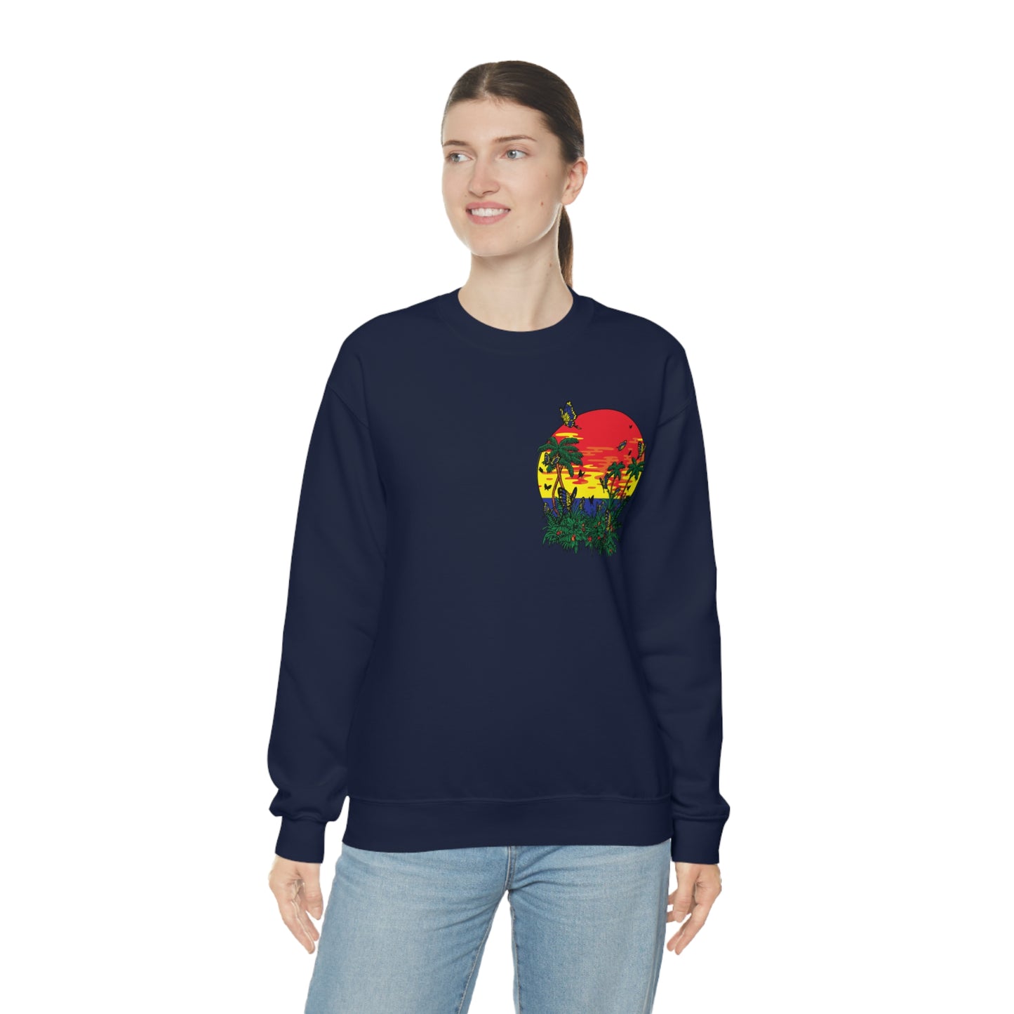 Sunset Butterfly Vibes Crewneck Sweatshirt