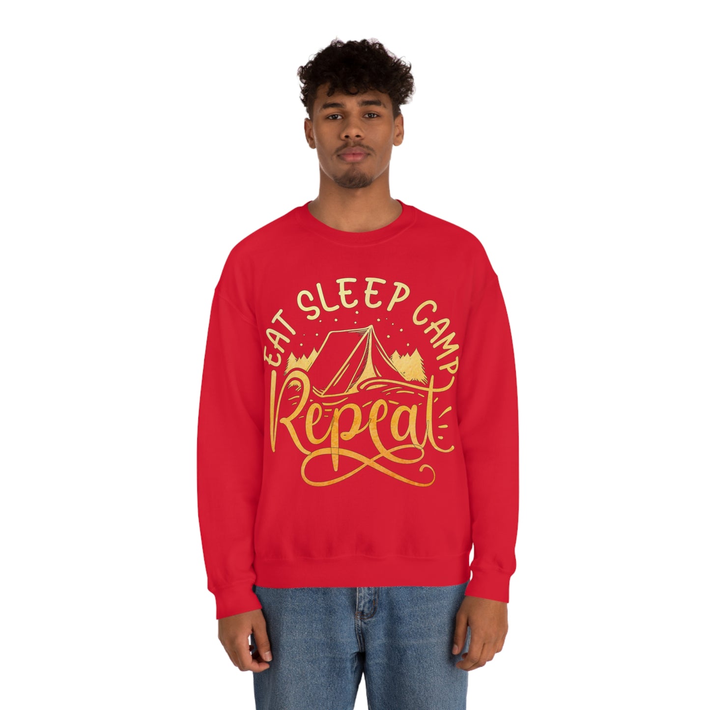 Eat Sleep Camp Repeat Crewneck Sweatshirt