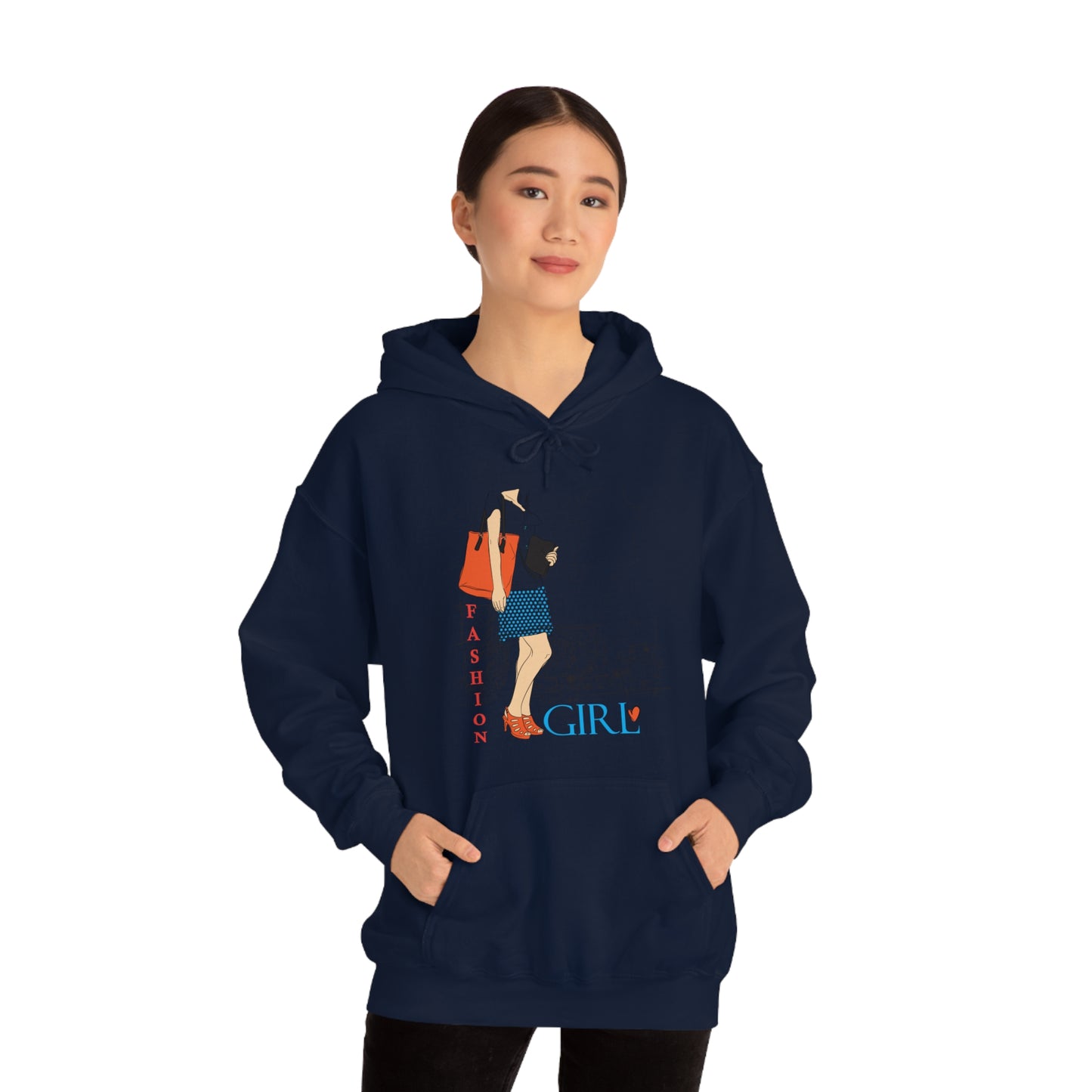 Fashion girl with a bag Hoodie