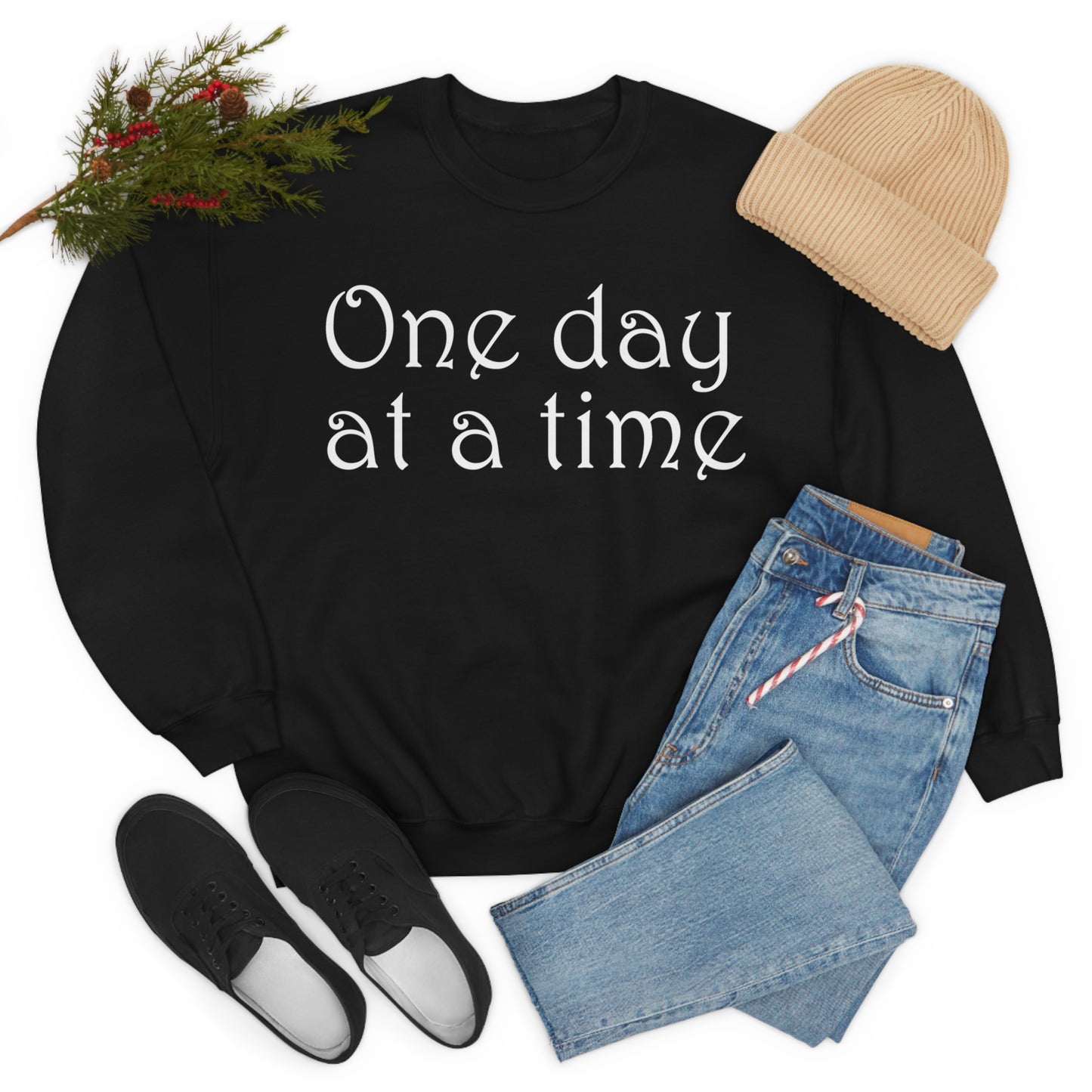 One-Day-at-a-time Crewneck Sweatshirt