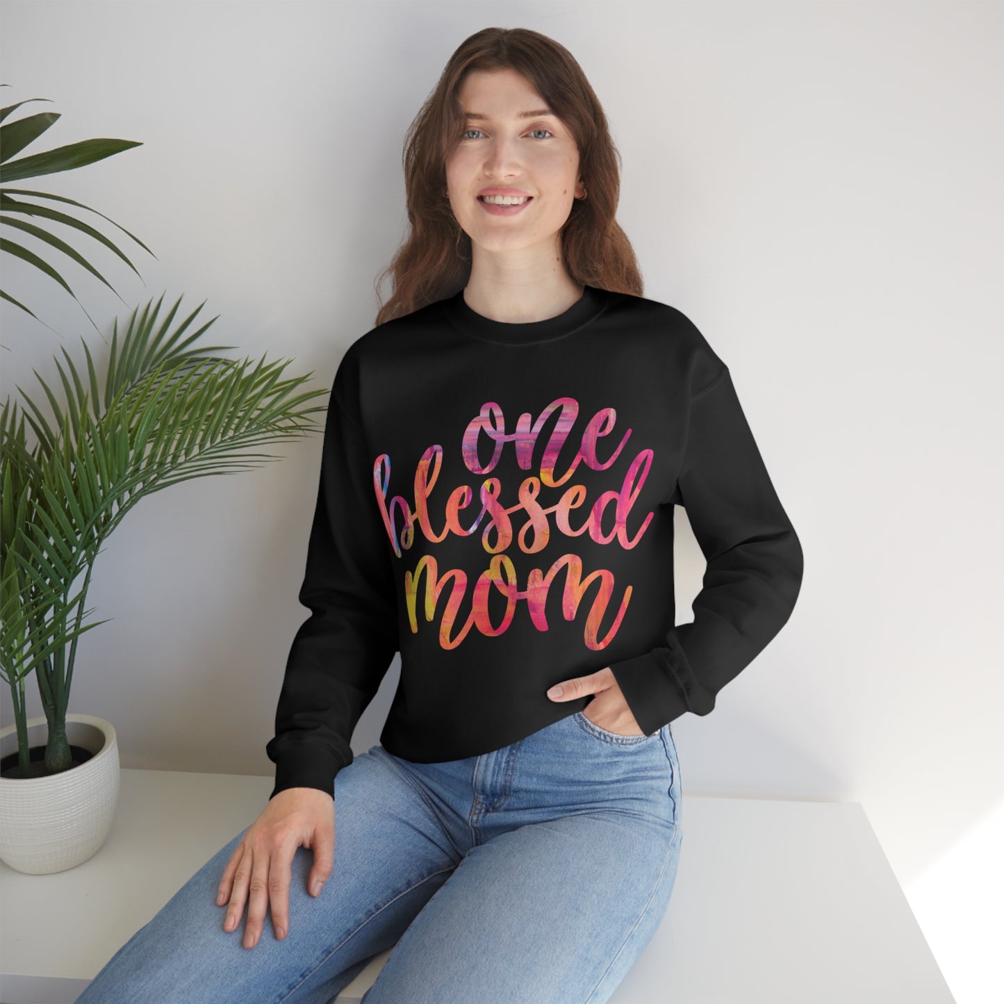 One blessed mom Crewneck Sweatshirt