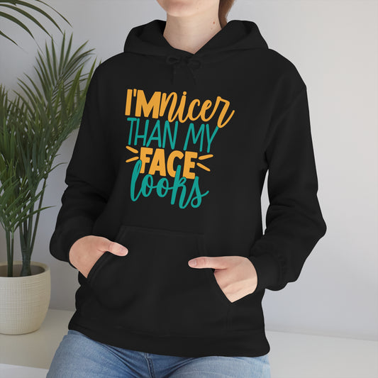 I'm Nicer Than My Face Looks Hoodie