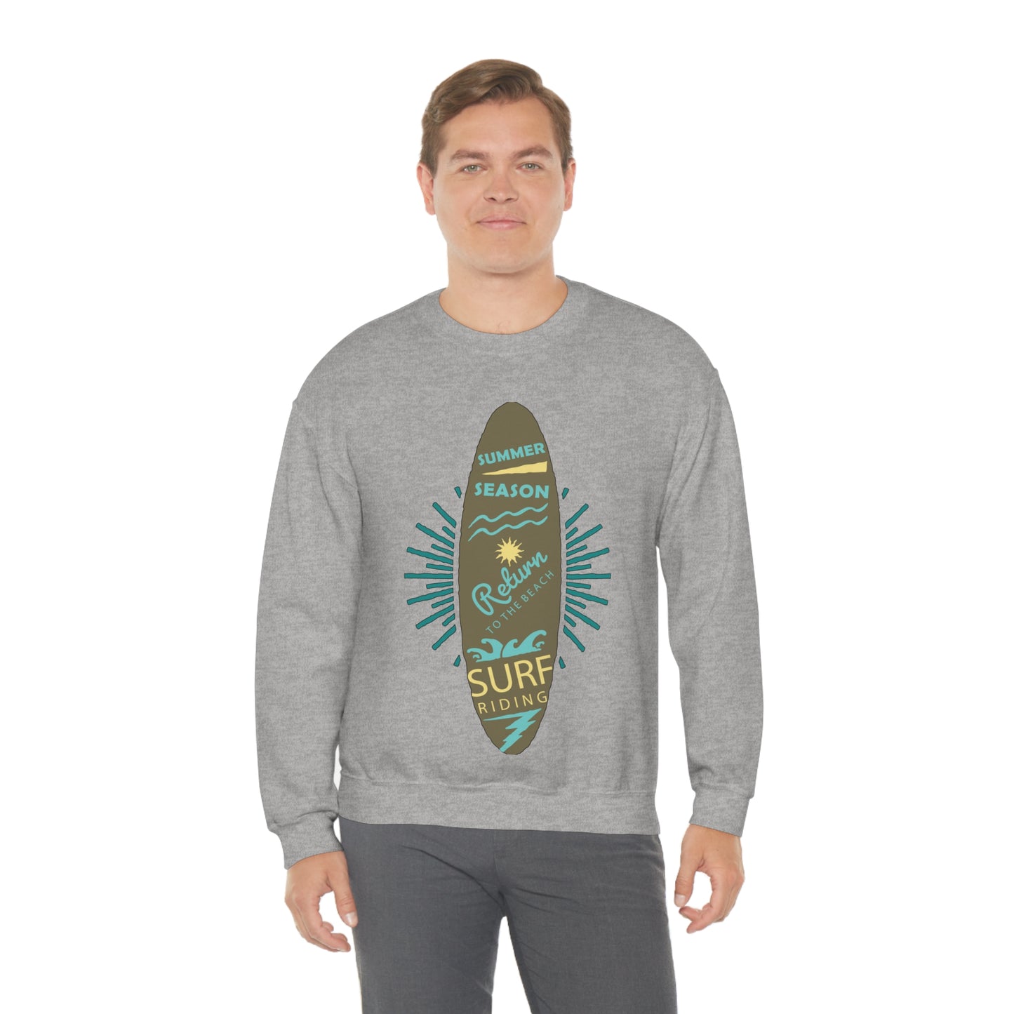 Surf Riding Summer Crewneck Sweatshirt