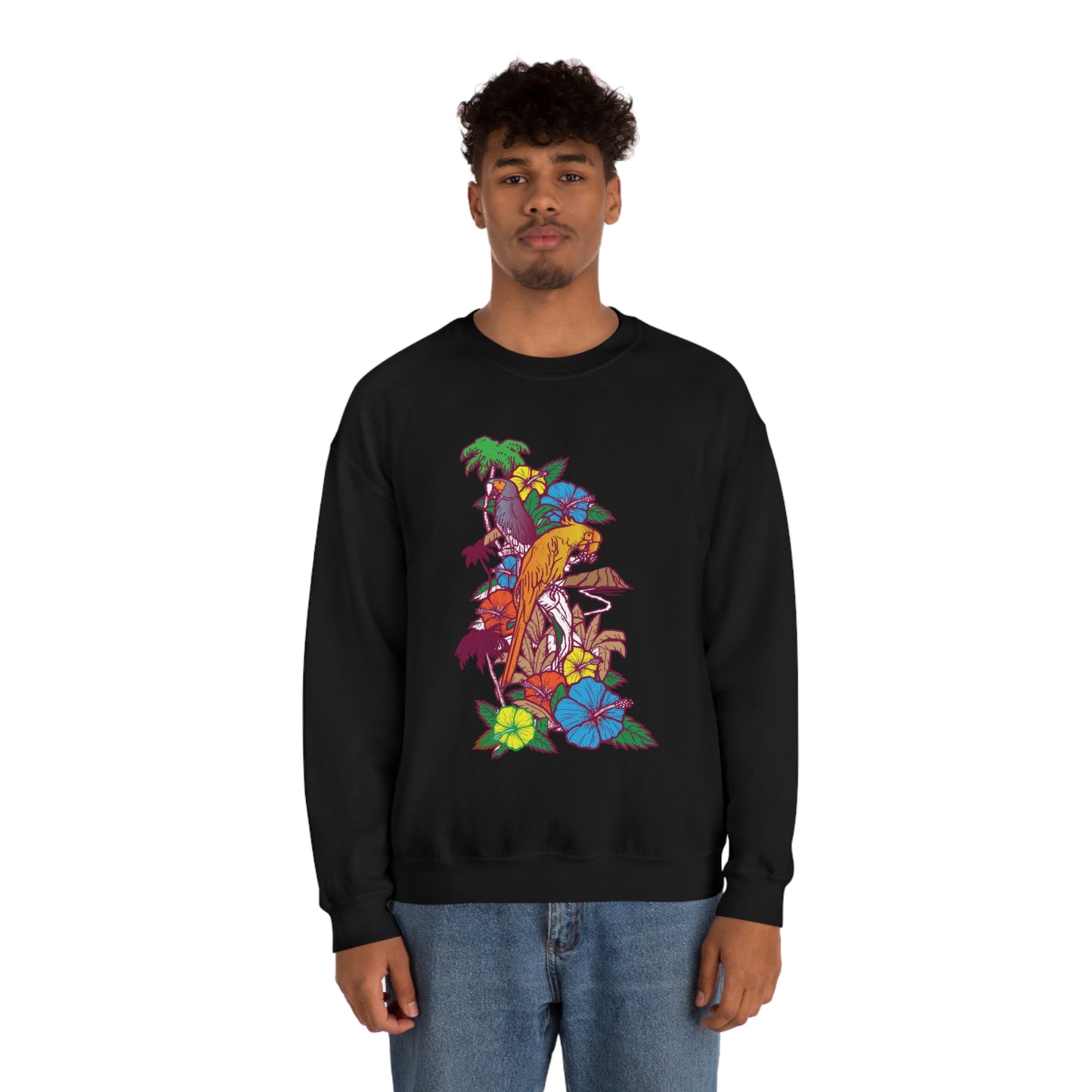 Parrot Jungle Floral Crewneck Sweatshirt