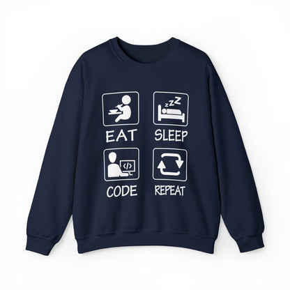 Eat sleep Code Repeat Crewneck Sweatshirt