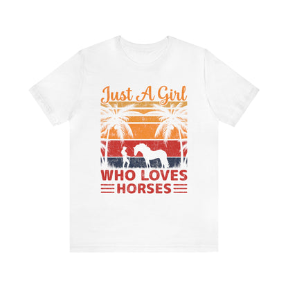 A girl who loves horses vintage T-Shirt