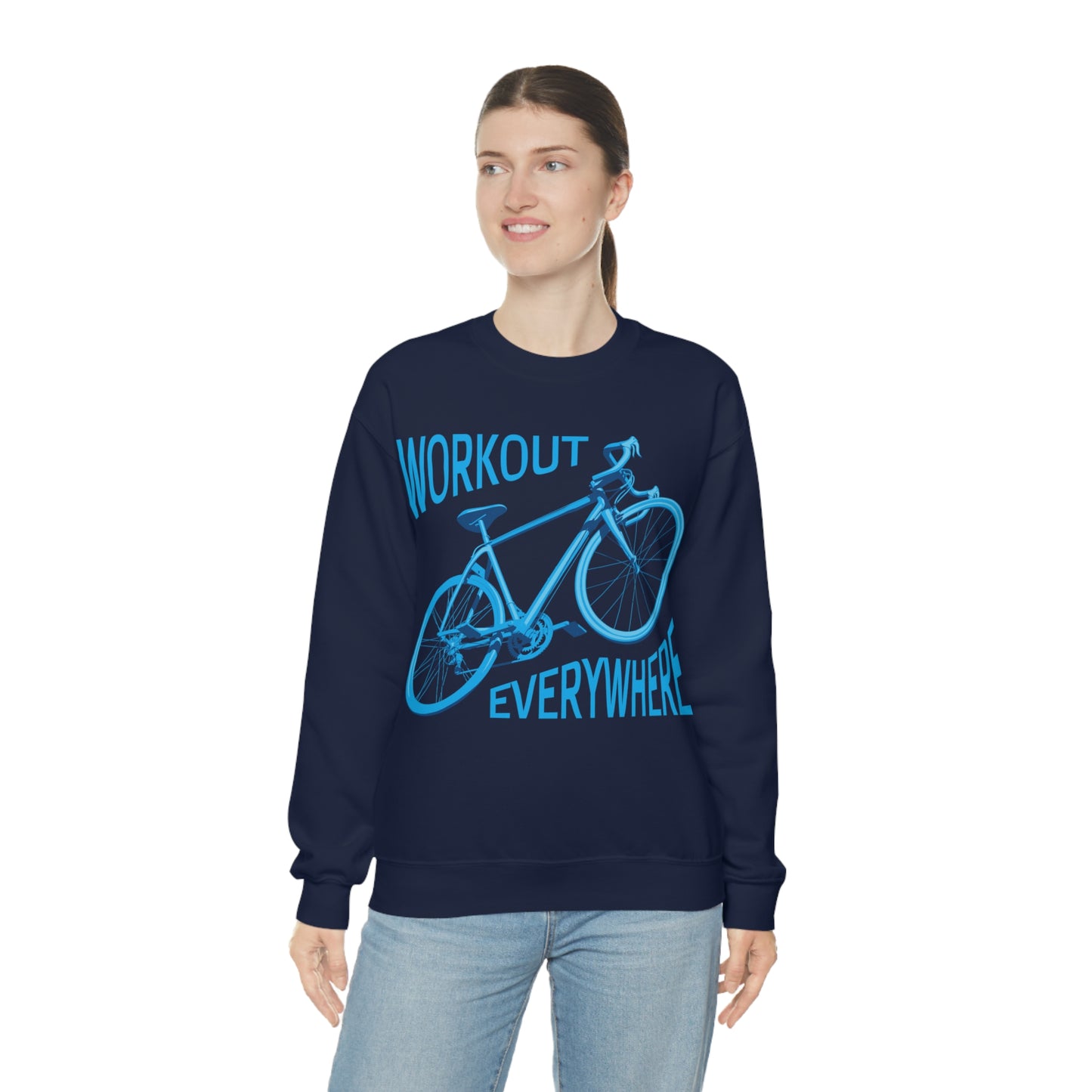 Workout everywhere bike Crewneck Sweatshirt