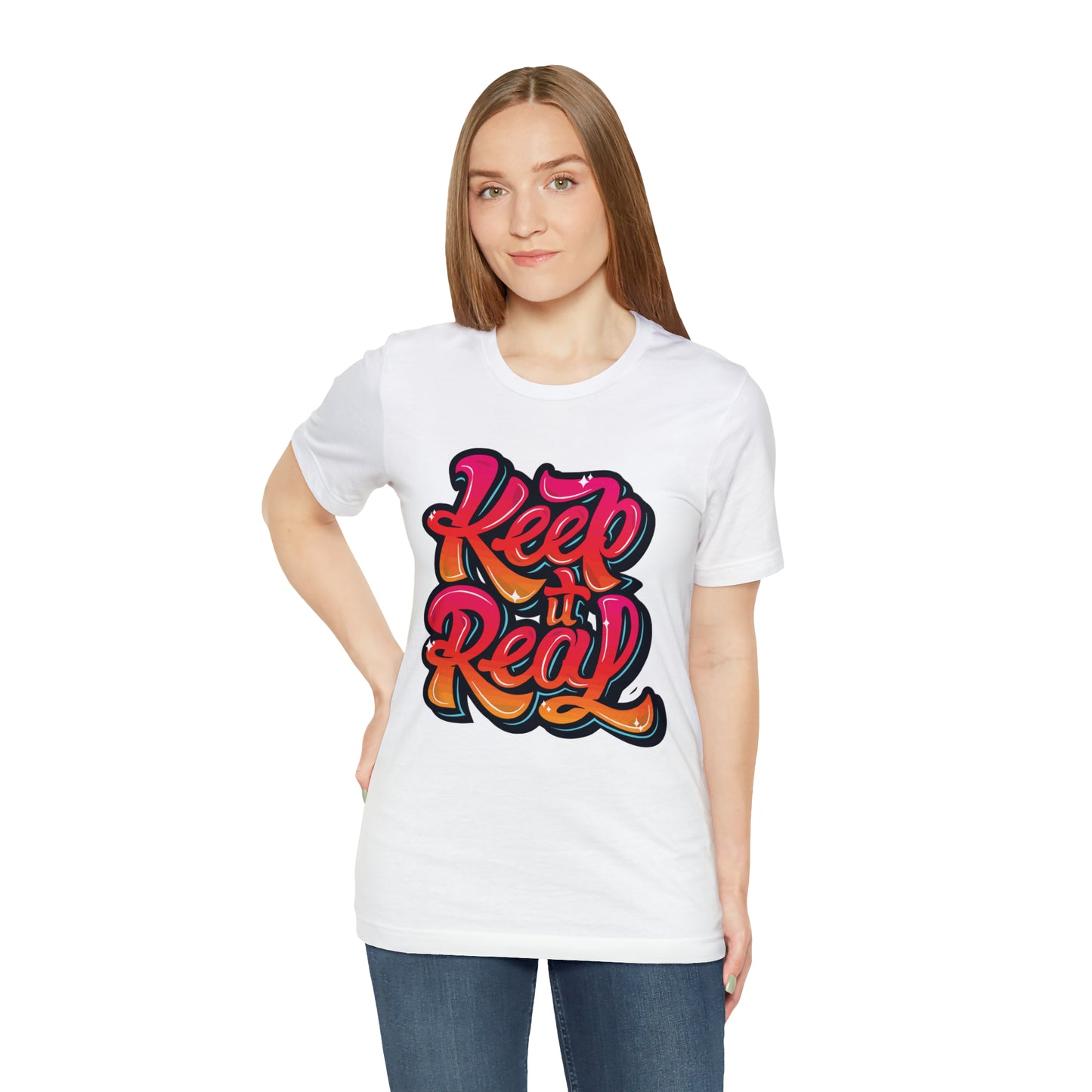 Keep it real colorful graffiti logo T-Shirt