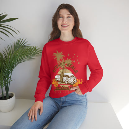 Sunset Beach Surfing Paradise Crewneck Sweatshirt