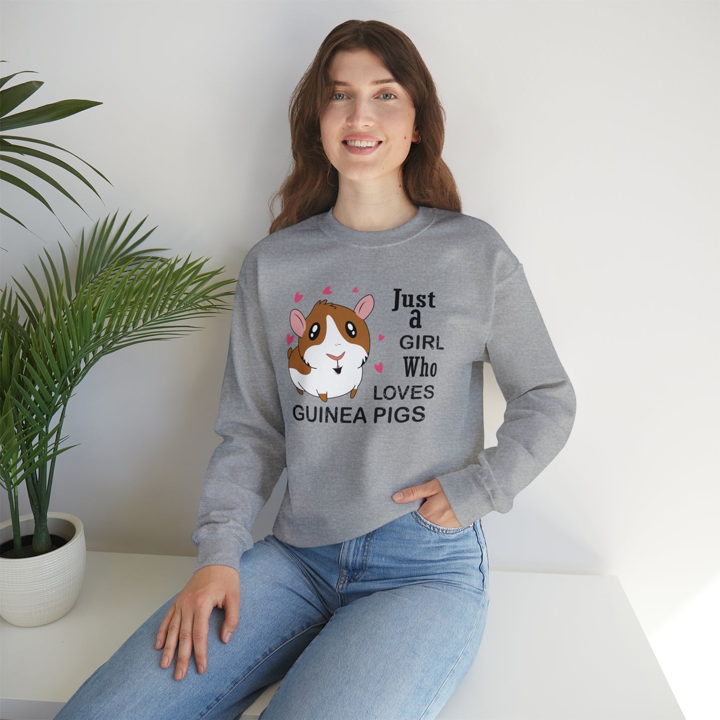 A girl who loves guinea pigs Crewneck Sweatshirt