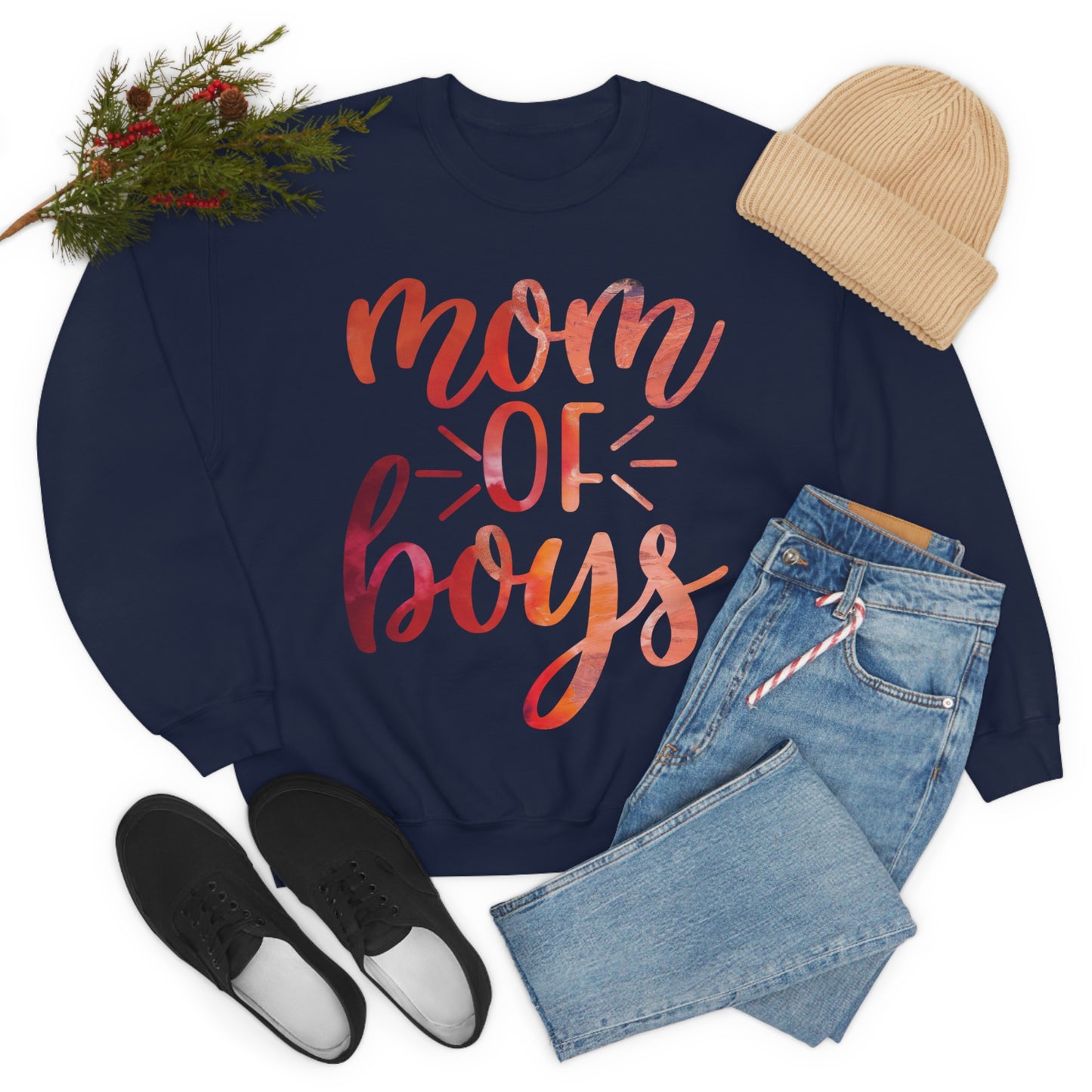 mom of boys Crewneck Sweatshirt