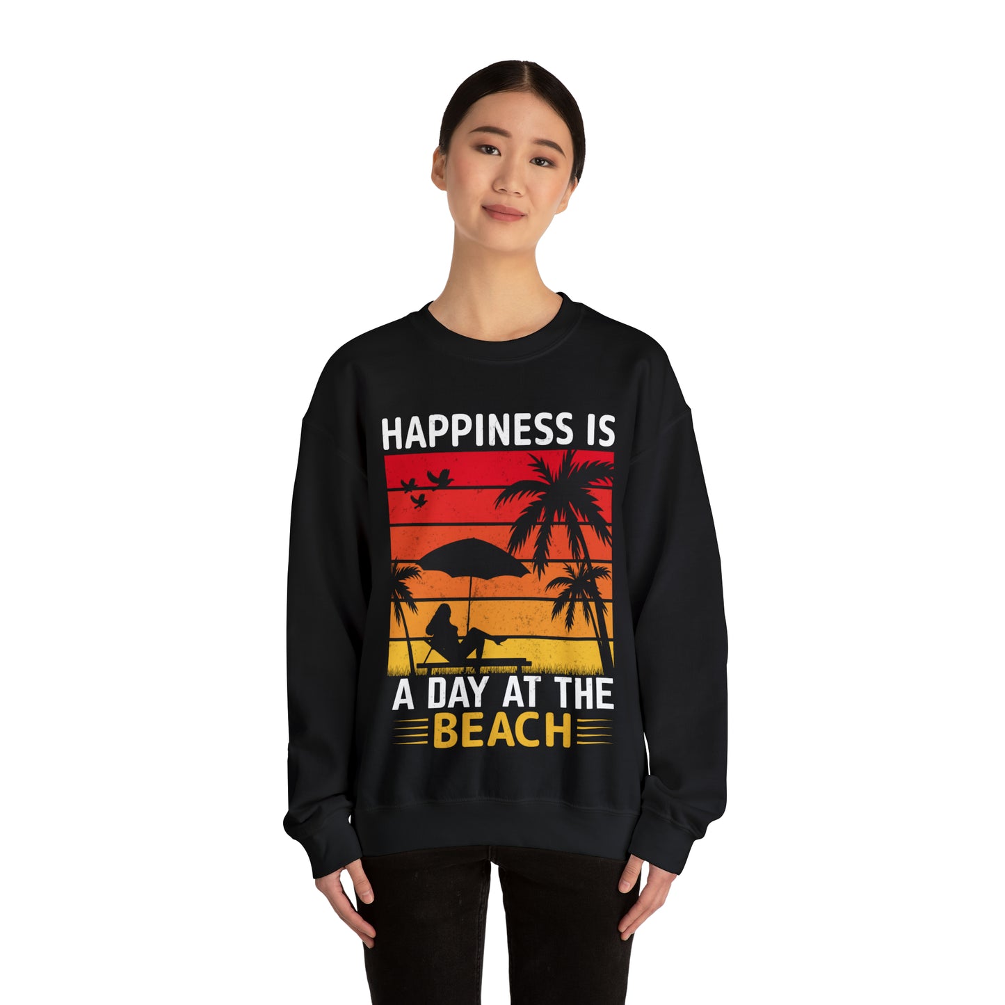 Happiness is at the beach Vintage Crewneck Sweatshirt