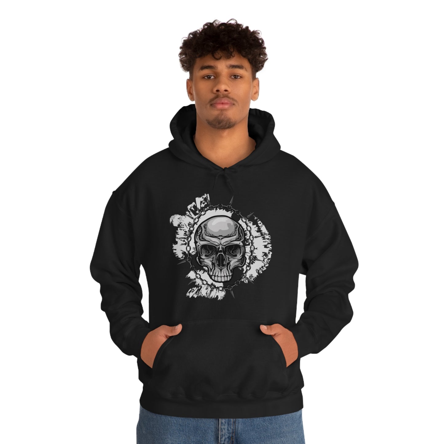 Skull Chain Splatter Hoodie