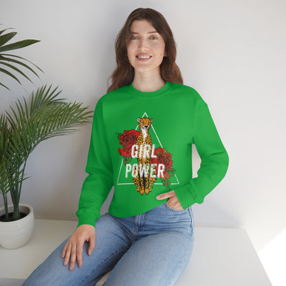 Girl Power Cheetah Edition Crewneck Sweatshirt