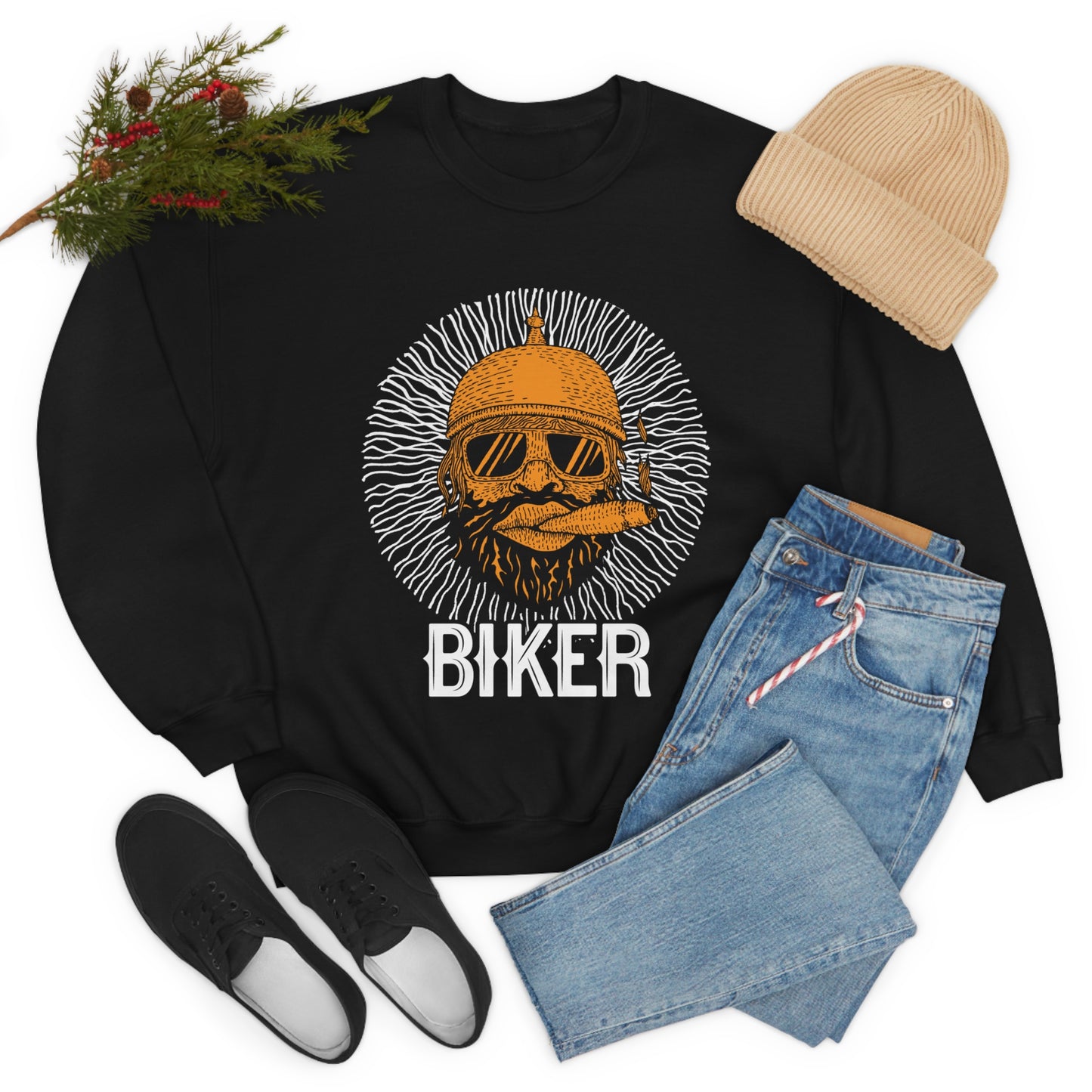 Cool Biker Crewneck Sweatshirt