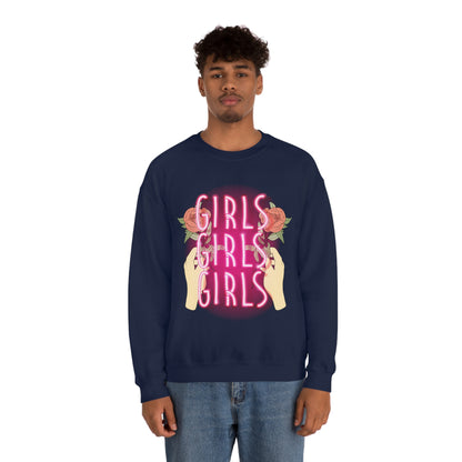 Girls Girls Girls Crewneck Sweatshirt