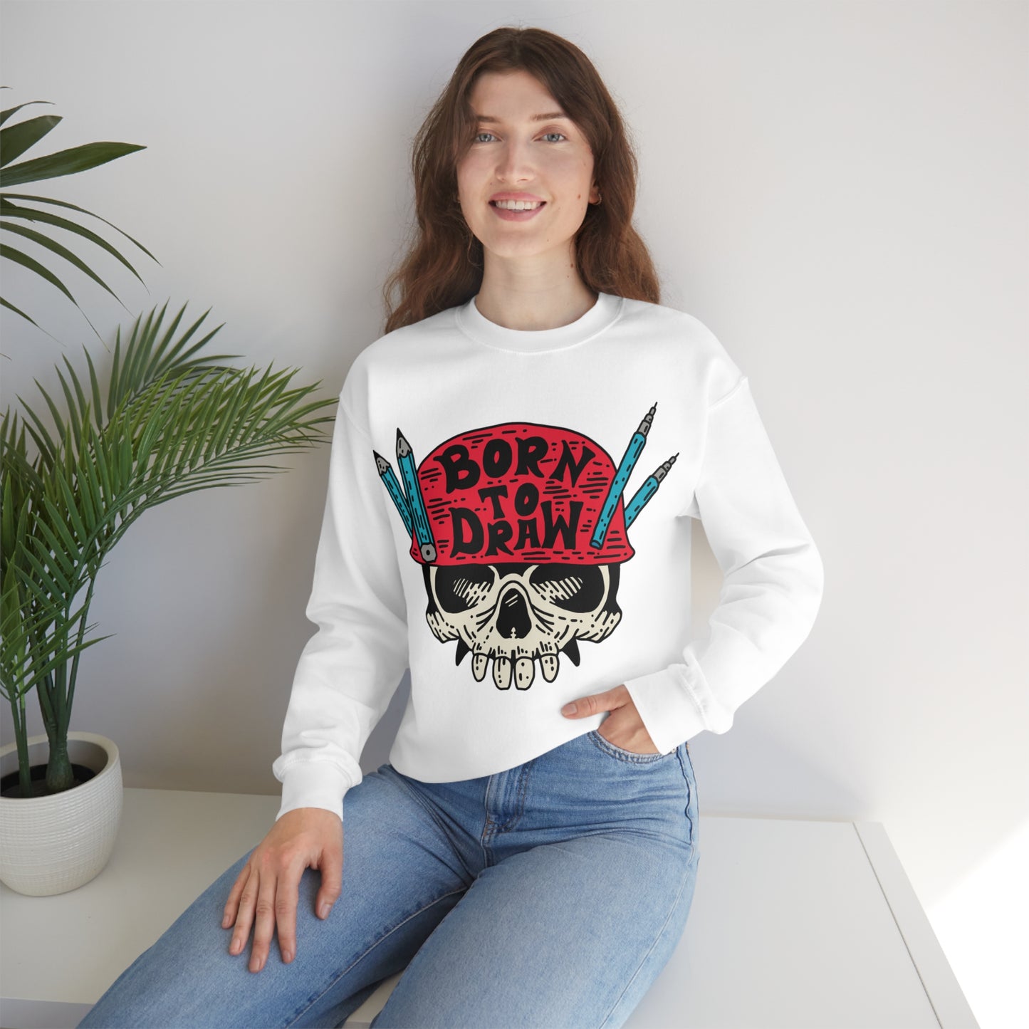 Born to_Draw Crewneck Sweatshirt