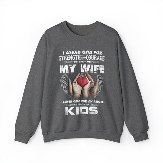 My wife and kids Crewneck Sweatshirt