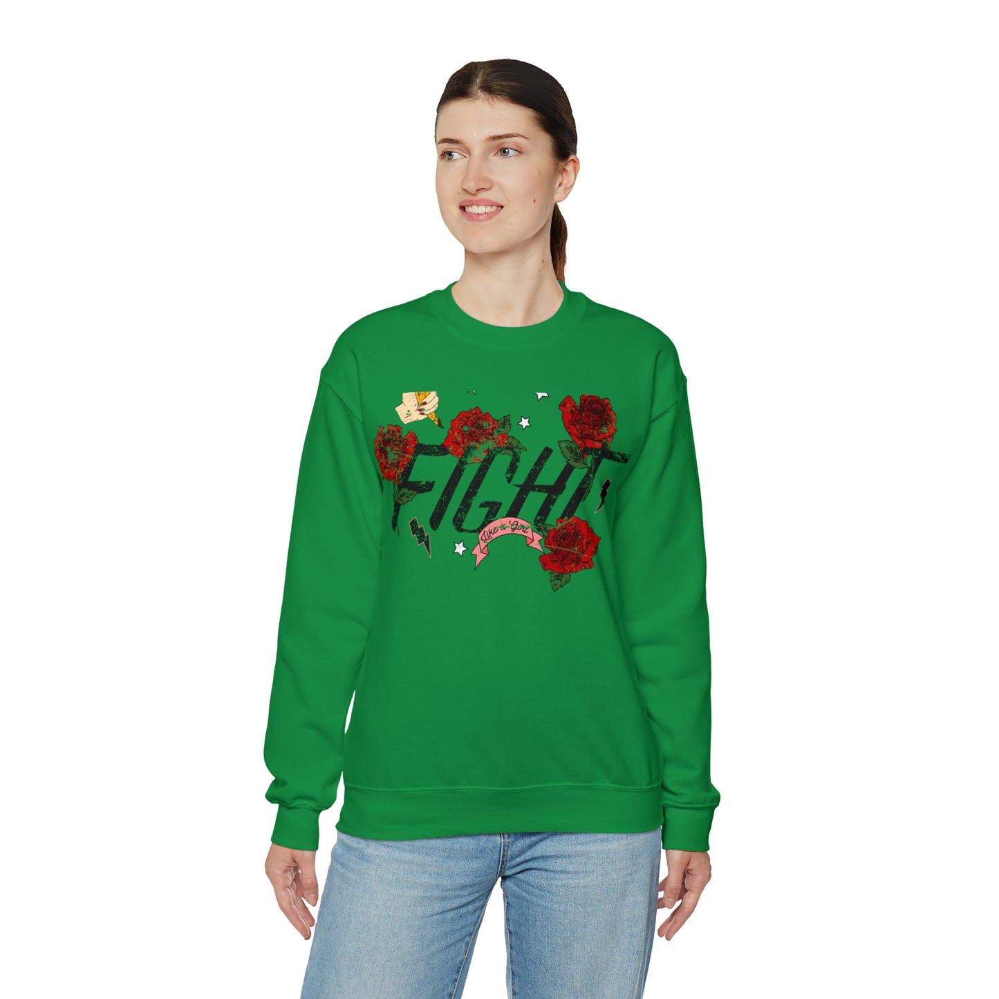 Fight Like A Girl Crewneck Sweatshirt