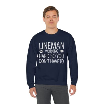 Lineman working hard Crewneck Sweatshirt