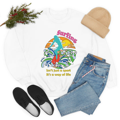 Surfing A Way of Life Crewneck Sweatshirt