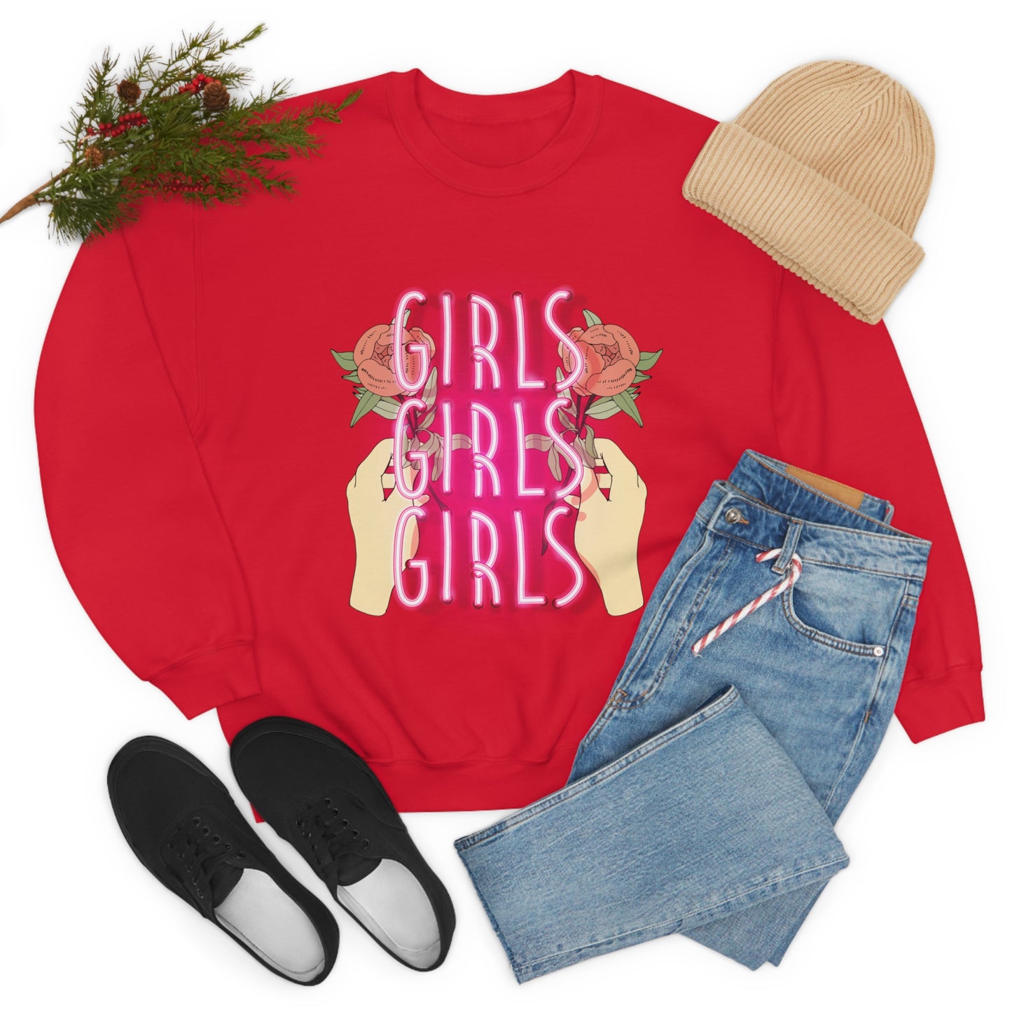 Girls Girls Girls Crewneck Sweatshirt