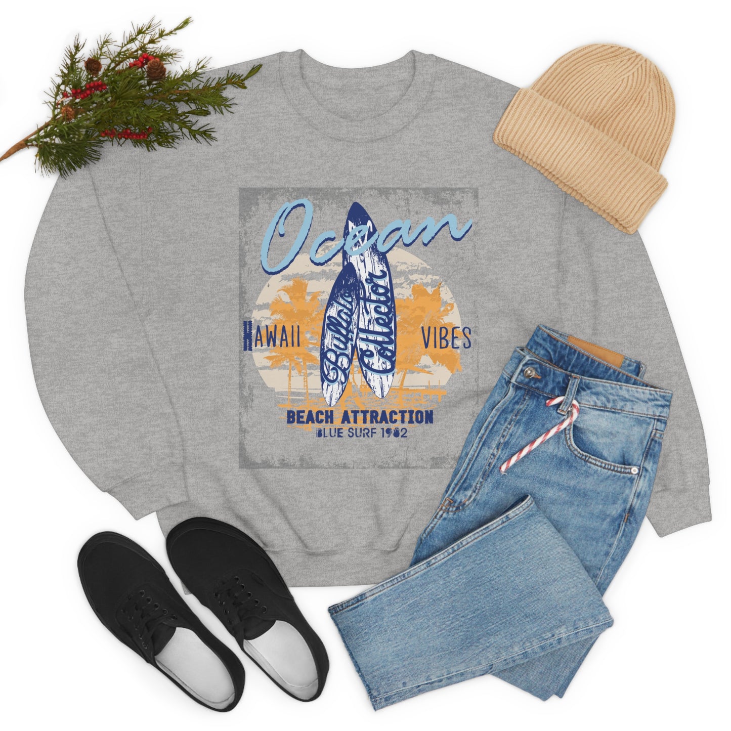 Ocean Hawaii Vibes Crewneck Sweatshirt