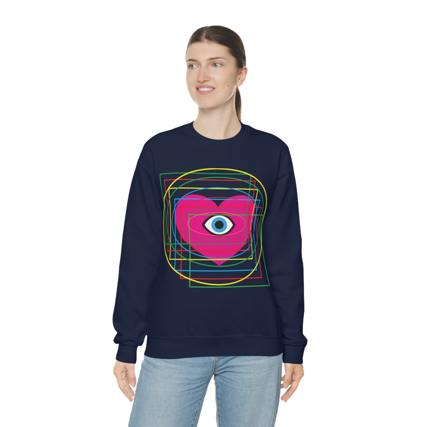 Eye Love in all dimension Crewneck Sweatshirt