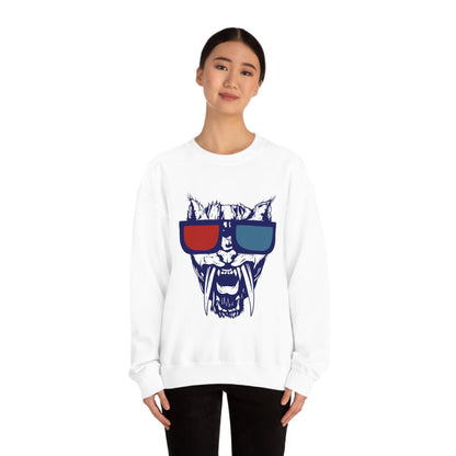 3D Glasses Tiger Crewneck Sweatshirt