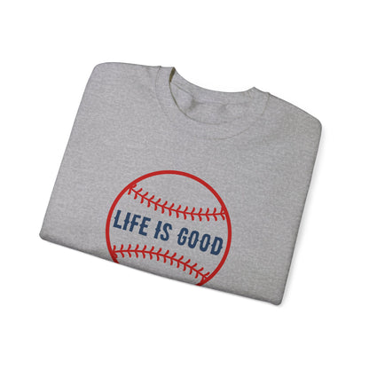 Life is Good Game On Crewneck Sweatshirt