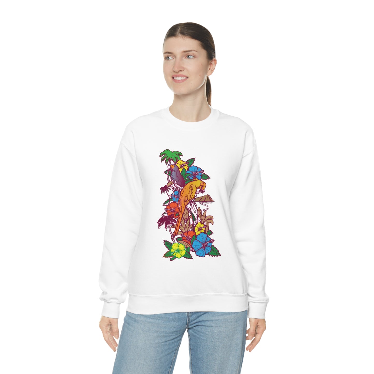 Parrot Jungle Floral Crewneck Sweatshirt