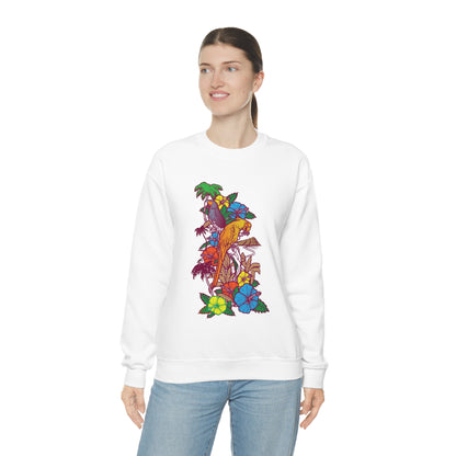 Parrot Jungle Floral Crewneck Sweatshirt