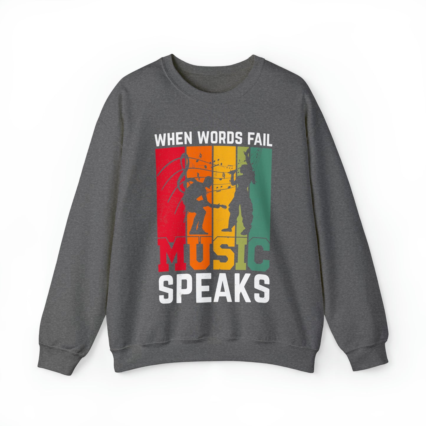 When words fail music speaks vintage Crewneck Sweatshirt