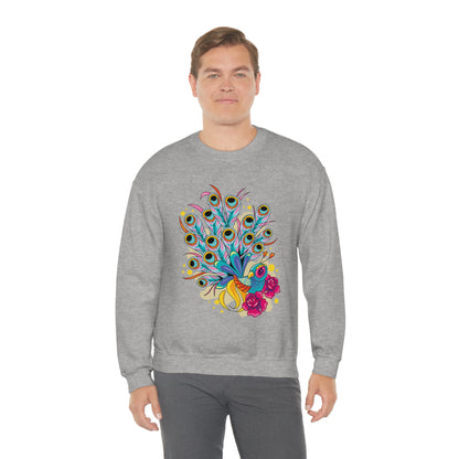 Colorful Peacock Crewneck Sweatshirt