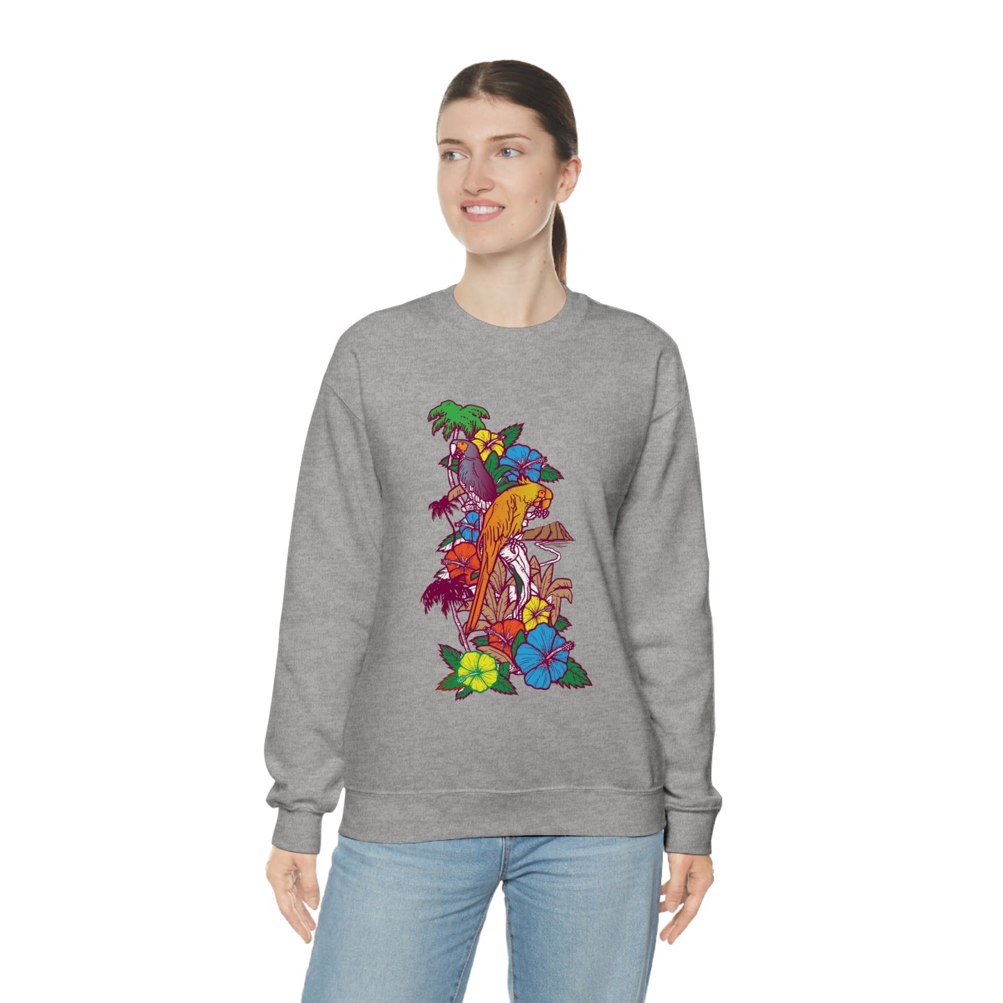 Parrot Jungle Floral Crewneck Sweatshirt