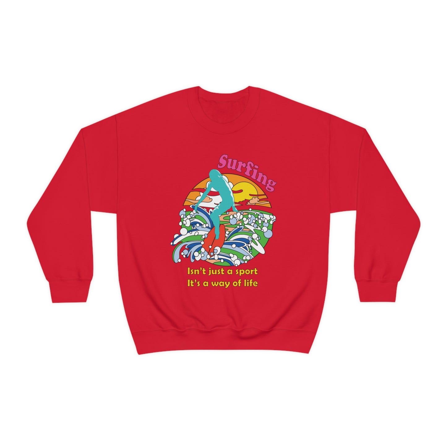 Surfing A Way of Life Crewneck Sweatshirt