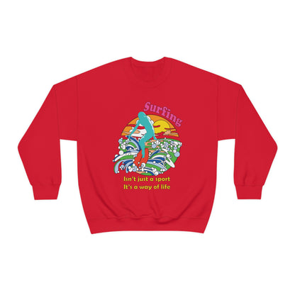 Surfing A Way of Life Crewneck Sweatshirt