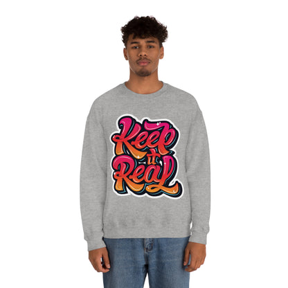 Keep it real colorful graffiti logo Crewneck Sweatshirt