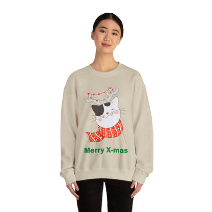 Merry X-mas cat Crewneck Sweatshirt