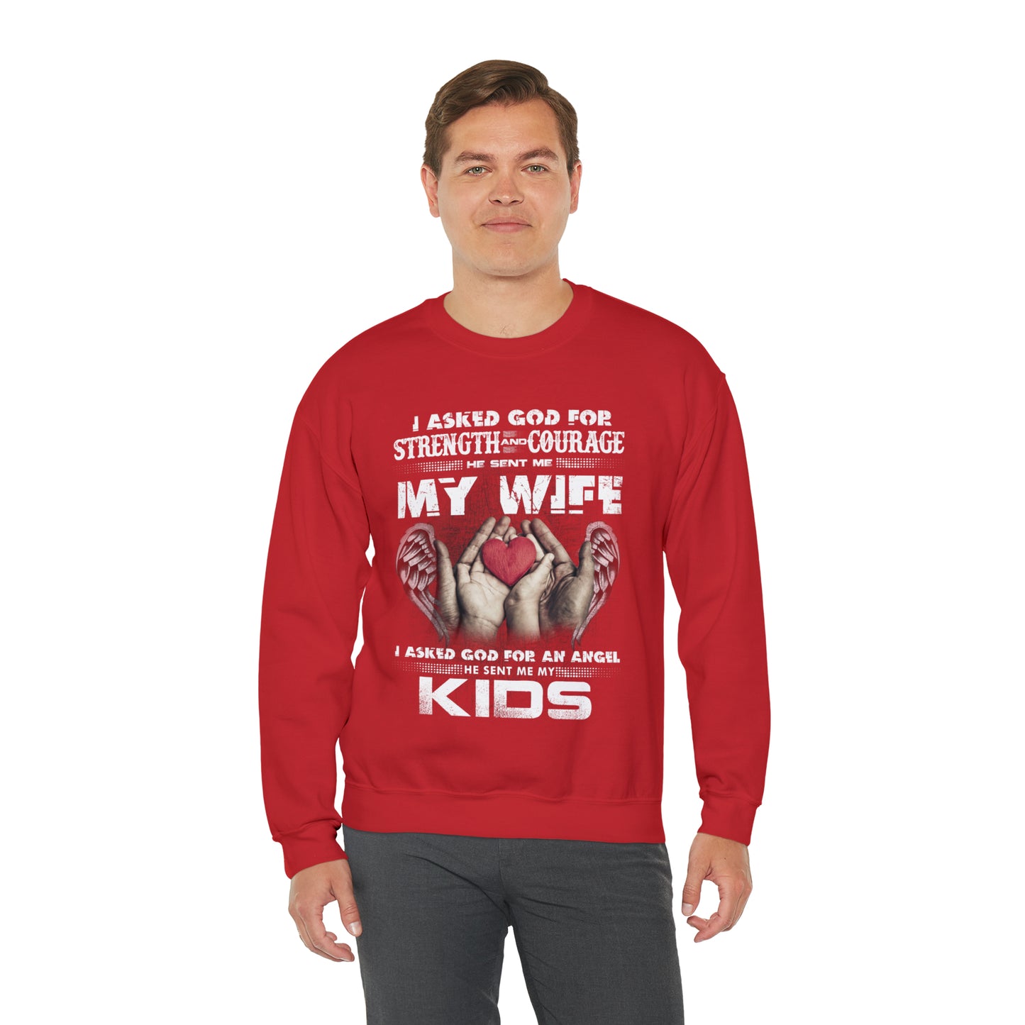 My wife and kids Crewneck Sweatshirt