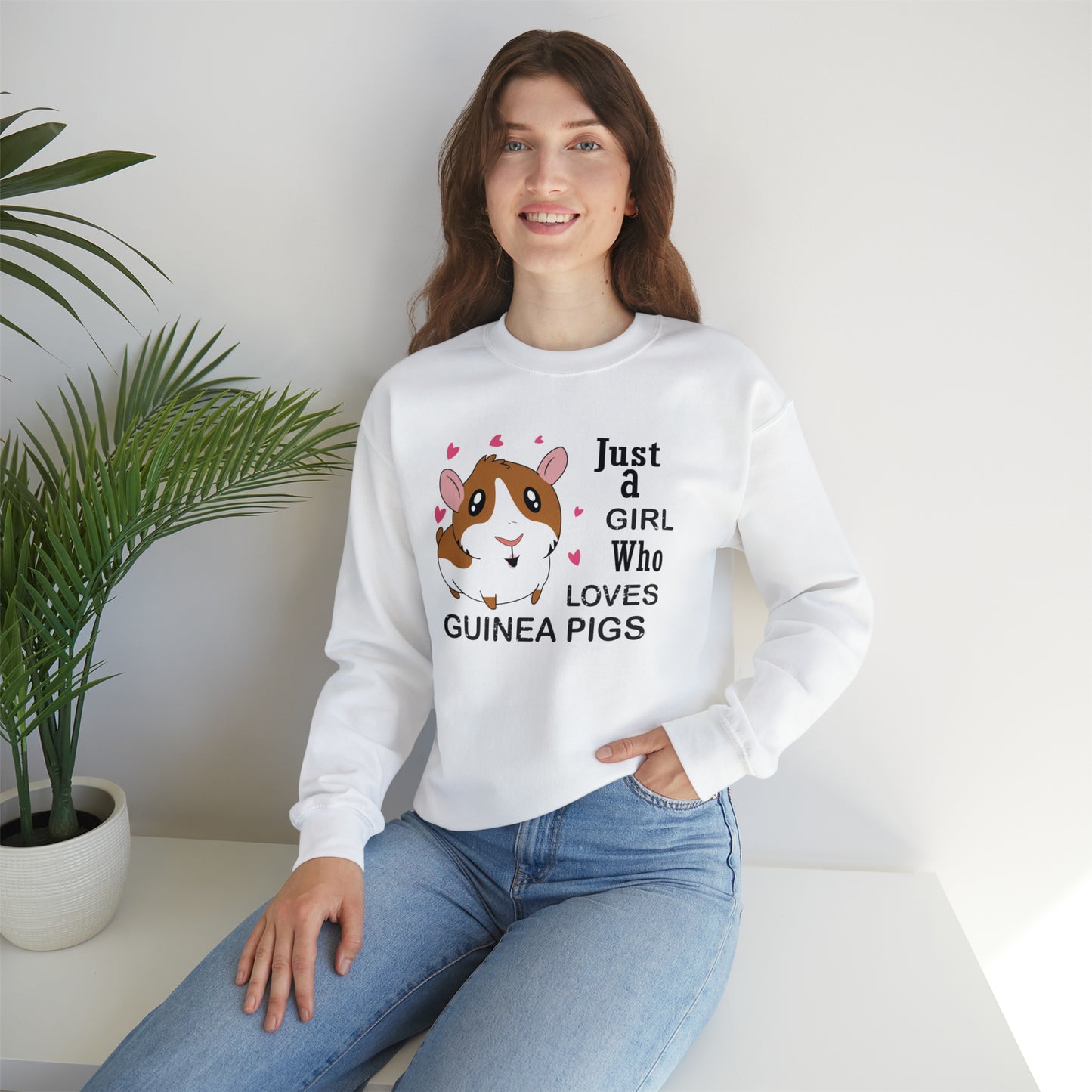 A girl who loves guinea pigs Crewneck Sweatshirt