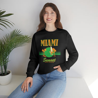 Miami Sunset Beach Paradise Crewneck Sweatshirt