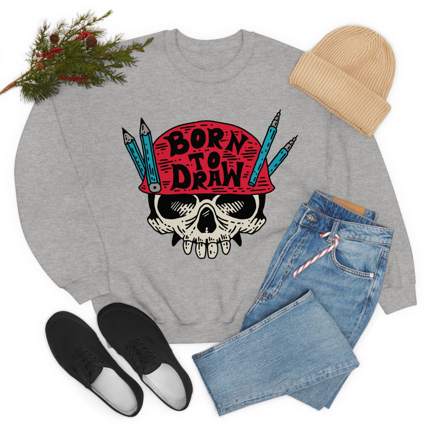 Born to_Draw Crewneck Sweatshirt