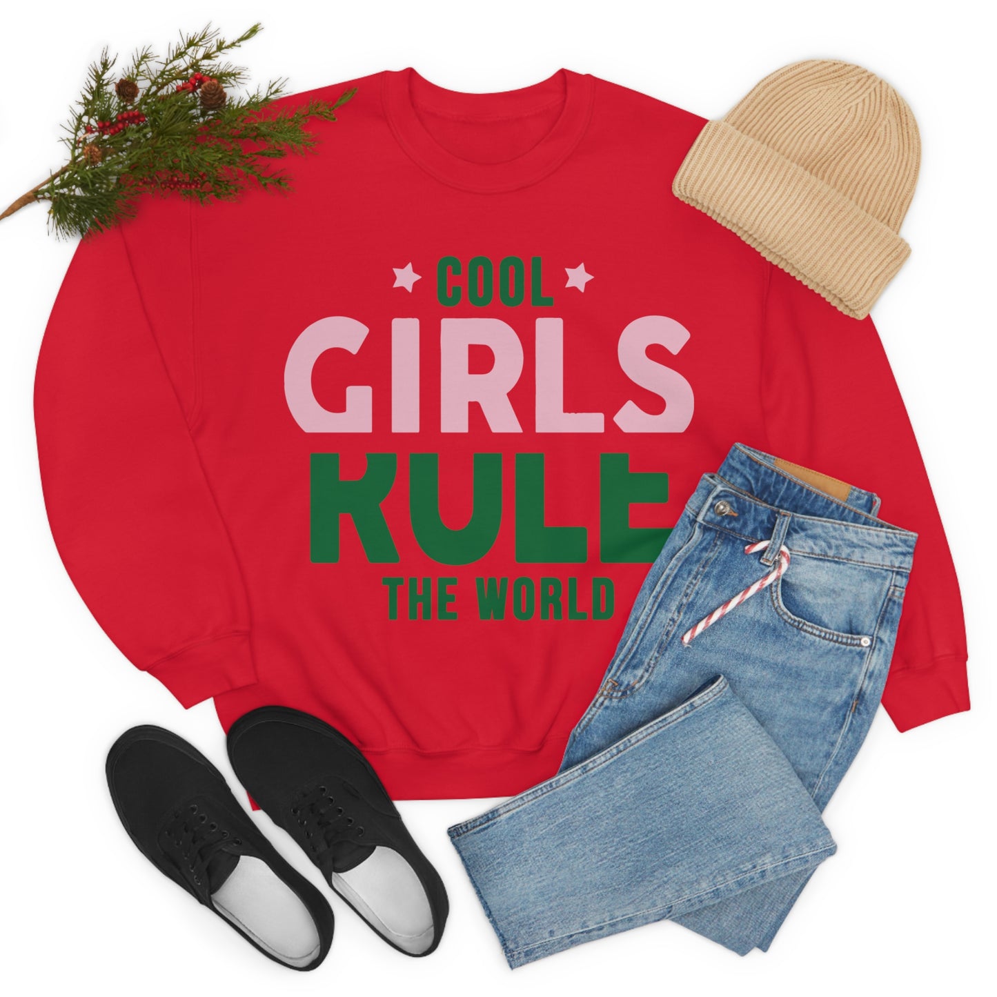 girls rule Crewneck Sweatshirt