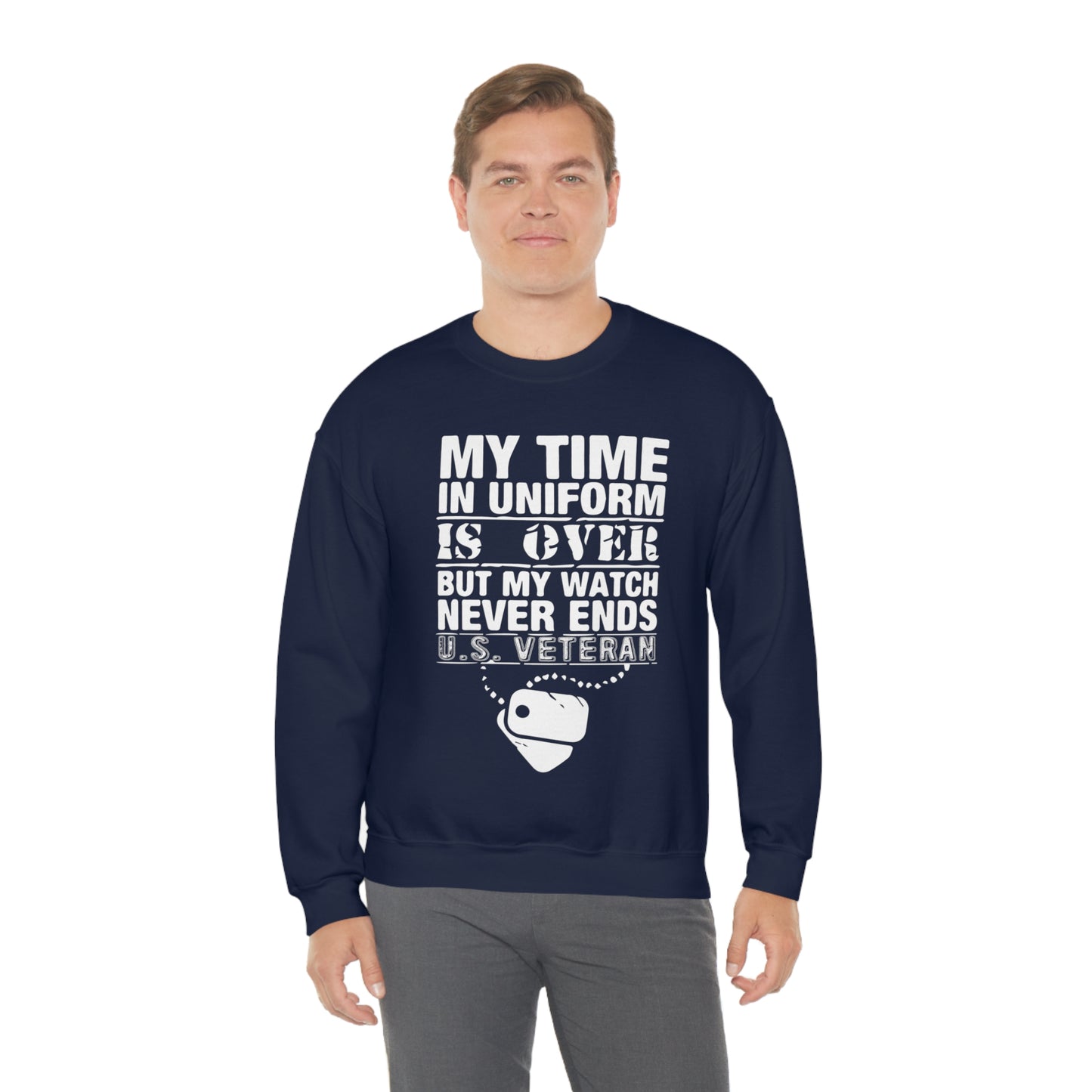 my time in uniform is over Crewneck Sweatshirt