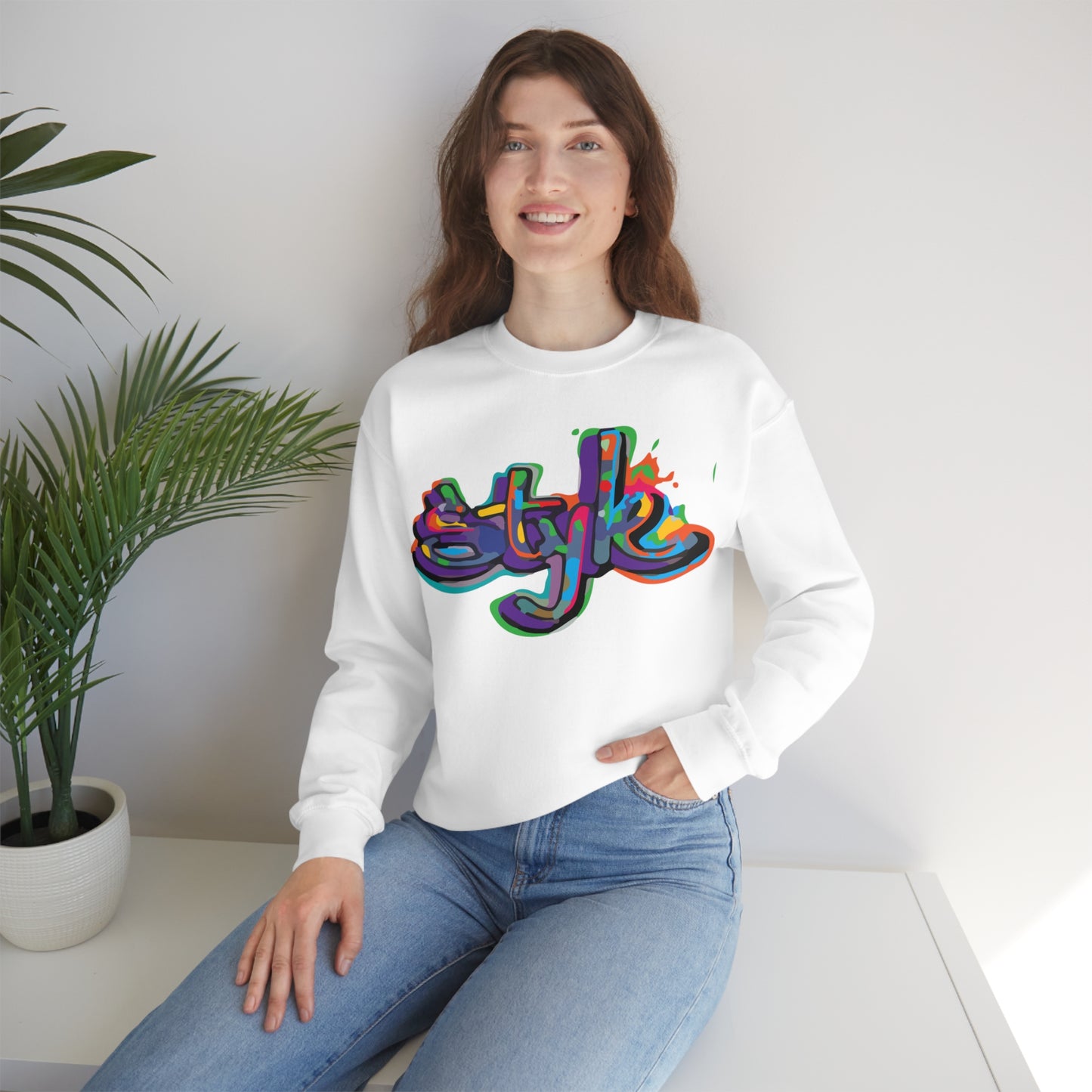 Graffiti style in colors Crewneck Sweatshirt