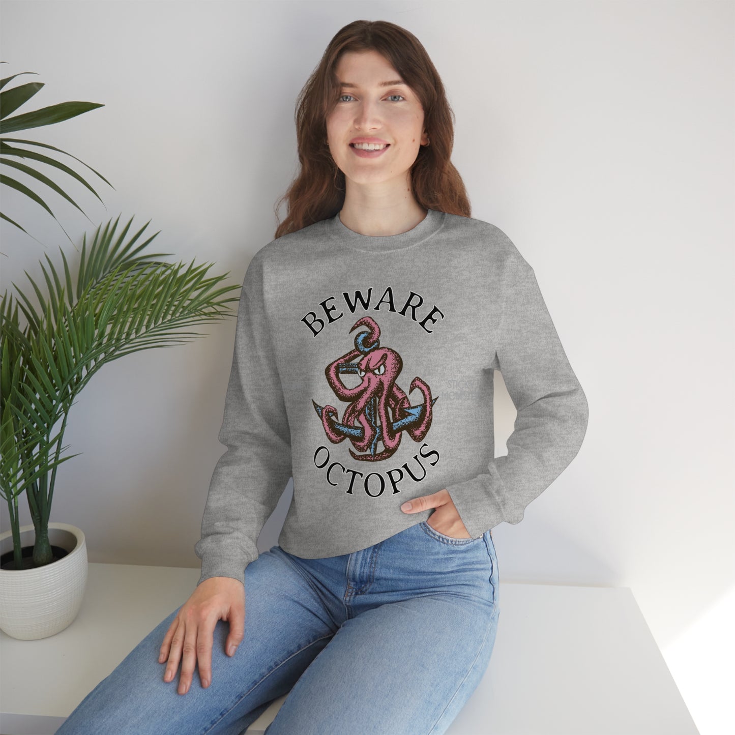 Beware Octopus Crewneck Sweatshirt