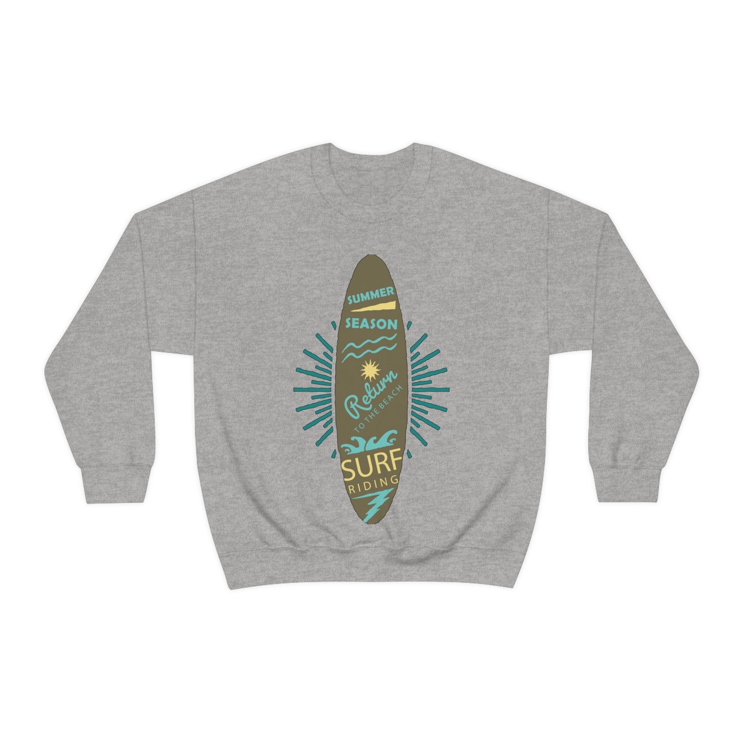 Surf Riding Summer Crewneck Sweatshirt